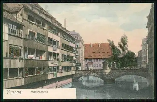 AK Nürnberg Blick von der Museumsbrücke Heilig Geist Spital 1899