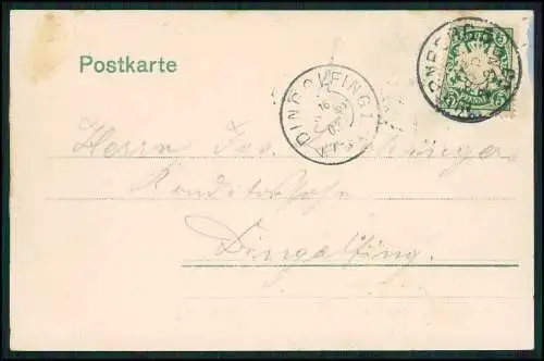 AK Hoffmann Litho Nürnberg Partie am Marienthorzwinger Litfaßsäule 1903 gelaufen