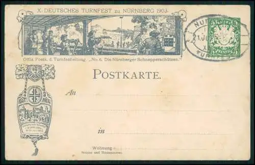 AK Litho Die Nürnberger Schnepperschützen X Deutsches Turnfest 1903 gelaufen