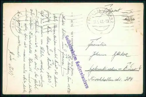 AK Kaiserslautern Total 1943 gel.  Stempel Soldatenheim Kaiserslautern Feldpost