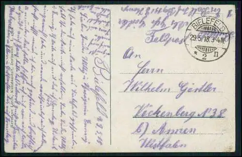 AK Dortmund, Gärtnerhäuschen im Kaiser Wilhelm Hain Feldpost Bielefeld 1917 gel.