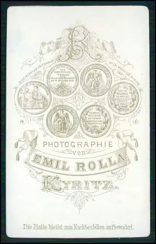 CDV Fotografie Emil Rolla Kyritz a. Knatter Kleines Mädchen schüchterner Blick