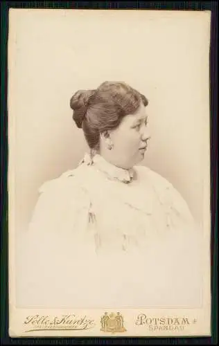 CDV Foto Portrait Mollige Dame Selle & Kuntze Hof-Photograf Potsdam Spandau