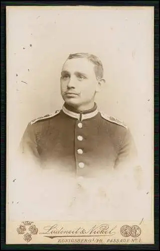 CDV Foto Ludeneit & Nickel - Königsberg i. Pr. Passage 1- Soldat in Uniform