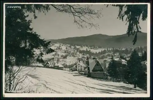 Foto AK Predeal Brașov Siebenbürgen Rumänien Blick auf den Ort Winter 1943