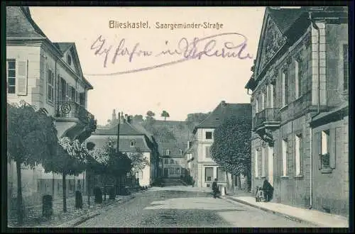 AK AK Blieskastel Saarland Saarpfalz Blick in Saargemünder Straße 1909 gelaufen