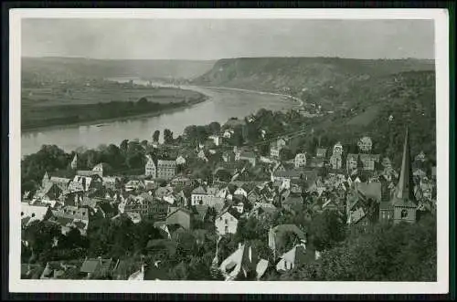 Foto AK Linz am Rhein Panorama Blick auf dem Ort Kirche Bahnstrecke mit Bahnhof