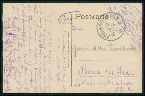 AK Zweibrücken Rheinland Pfalz Partie am Schwarzbach 1916 Feldpost gelaufen