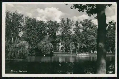 Foto AK Ansichtskarte Zittau in Sachsen Die Weinau Silesia Karte 1413 gel. 1942