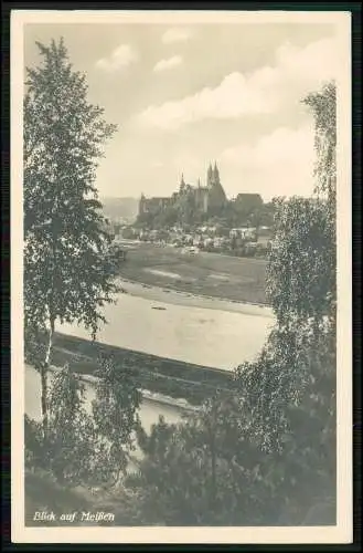 4x Foto AK Meißen an der Elbe Luftbild Dom mit Albrechtsburg uvm. 1942 gelaufen