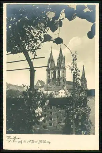 4x Foto AK Meißen an der Elbe Luftbild Dom mit Albrechtsburg uvm. 1942 gelaufen