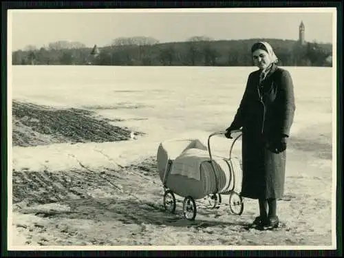 6x Foto Spaziergang Mutter Kind Berlin Wilmersdorf Grunewald See Uferpartie 1940