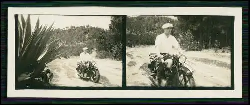 3x Foto 8x3cm Motorrad Krad NSU Zivil mit Fahrer um 1936