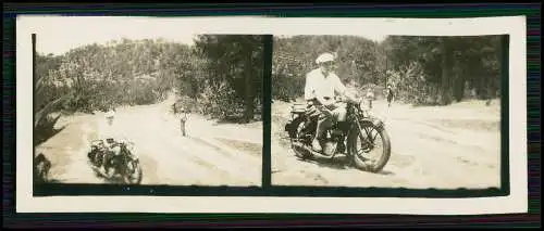 3x Foto 8x3cm Motorrad Krad NSU Zivil mit Fahrer um 1936
