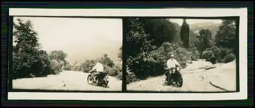 3x Foto 8x3cm Motorrad Krad NSU Zivil mit Fahrer um 1936