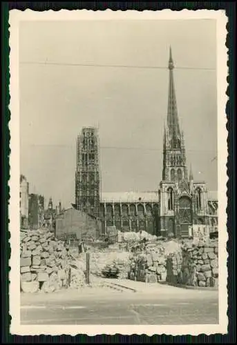 Foto Wehrmacht Kathedrale von Rouen Frankreich schwere Bombardierung der Stadt