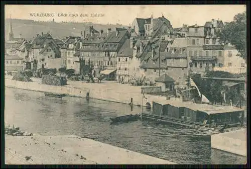 AK Würzburg Blick nach dem Holztor 1917 Feldpost gelaufen Sonderstempel