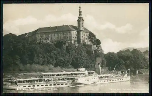 Foto AK Dampfer Dresden Elbe bei Děčín Tetschen-Bodenbach 1945 Děčín-Podmokly