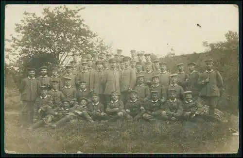 Foto AK 1.WK Soldaten Feldpost 1915 gelaufen Brief Stempel wo Info Rückseite