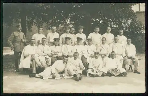 Foto AK 1.WK Soldaten Lazarett Marienkrankenhaus Trier-Ehrang 1916 Feldpost gel.