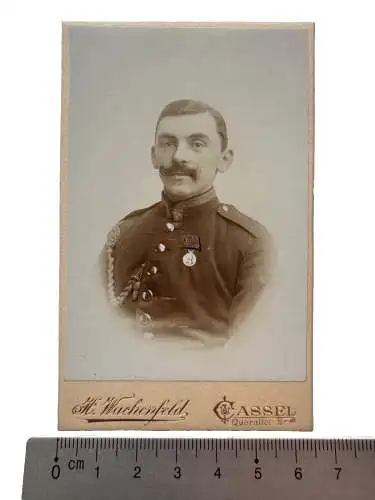 CDV Foto Soldat Portrait Kordel Schützenschnur Orden Atelier H.Wachenfeld Kassel