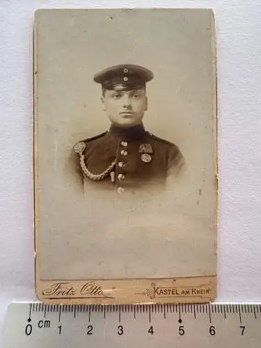 CDV Foto Soldat Kordel Schützenschnur Uniform Orden Atelier Otto Kastel am Rhein