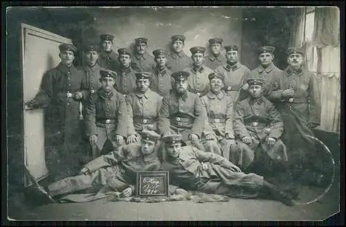 Foto AK 1. WK Schlüchtern Hessen Soldaten 6. Komp. 13/68 1914 Feldpost gelaufen