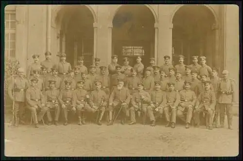 Foto AK 1.WK Kompanie an Herrn Leutnant Adjutant Meeke ? Rückseite Info 1917