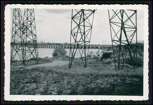 3x Foto Ukraine Dnepr Fluß nähe Dnipro Staudamm Brücke Kriegszerstörungen 1942