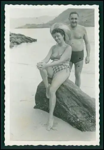 7x Foto Deutsch Familie Auswanderung Brasilien Rio De Janeiro Baden Strand 1953