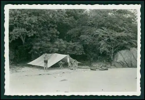 7x Foto Deutsch Familie Auswanderung Brasilien Rio De Janeiro Baden Strand 1953