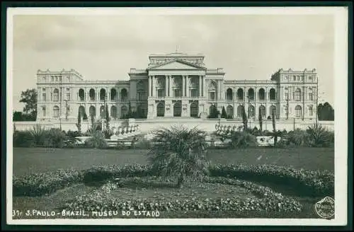 Foto AK Sao Paulo Brasilien Museu Paulista Museum 1930 gelaufen Essen Stadtwald