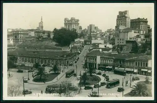 Foto AK Sao Paulo Brasilien Avenida S. Joao, Straßenbahn Parcial 1932 gelaufen