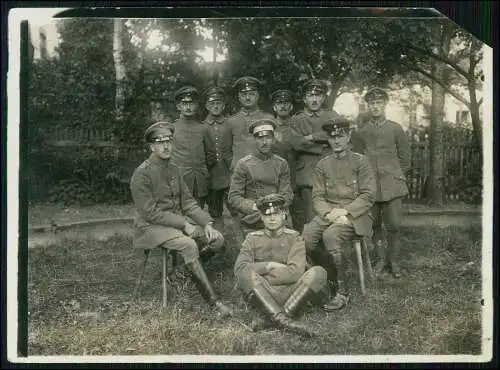 Foto 18x13 cm 1. WK Gruppe Soldaten EK Kreuz 1. Klasse alle Namen auf Rückseite