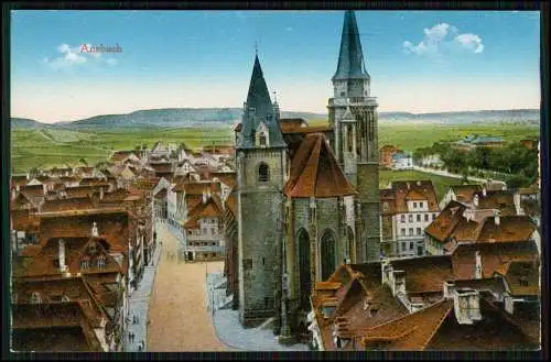 AK Ansbach in Mittelfranken Bayern - Panorama mit Kirche 1905