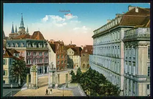 AK Ansbach in Mittelfranken Bayern - Partie am Schloss 1903