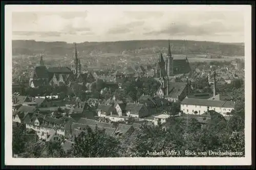 AK Ansbach in Mittelfranken Bayern - Blick vom Drechselsgarten 1942 gelaufen