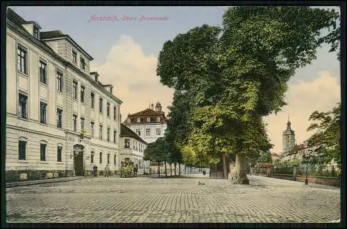 AK Ansbach in Mittelfranken Bayern - Obere Promenade 1918 Feldpost gelaufen