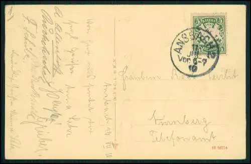 AK Ansbach in Mittelfranken Bayern - Rückseite der Orangerie 1910 gelaufen