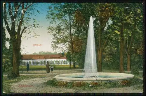 AK Ansbach in Mittelfranken Bayern - Orangerie mit Springbrunnen 1911 gelaufen