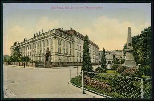 AK Ansbach in Mittelfranken Bayern - Schloss mit Kriegerdenkmal 1907