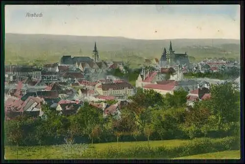 AK Ansbach in Mittelfranken Bayern - Panorama 1918 gelaufen