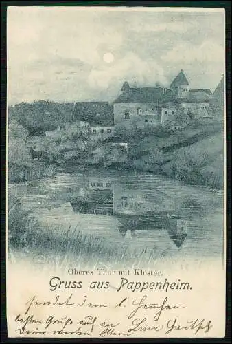 AK Pappenheim - Lr. Weißenburg-Gunzenhausen Oberes Tor mit Kloster 1899 gelaufen