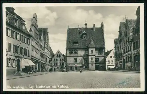 Foto AK Ansichtskarte Weißenburg am Sand Mittelfranken Marktplatz Rathaus  1933