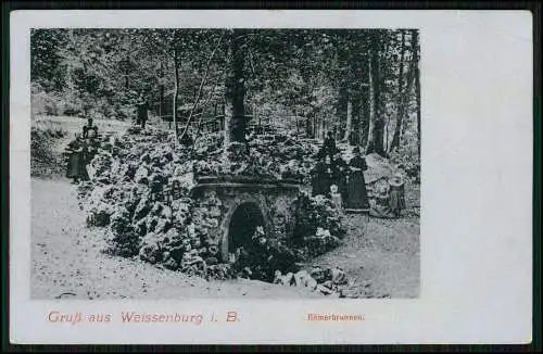 AK Weißenburg am Sand Mittelfranken Bayern Römerbrunnen 1906 gelaufen