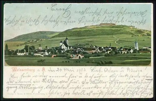 AK Weißenburg am Sand Mittelfranken Bayern Panorama vom Ort 1903 gelaufen