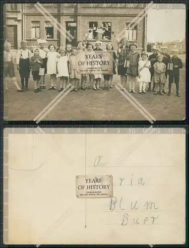 Foto AK Gelsenkirchen Buer Ruhrgebiet Gruppenfoto Kinder Mädchen Jungs 1910-20