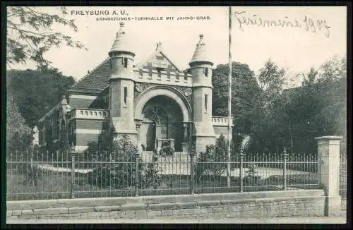 AK Freyburg an der Unstrut - Turnhalle mit Turnvater Jahns Grab 1906