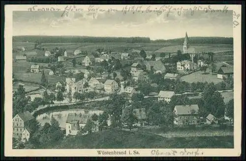 AK Wüstenbrand Hohenstein Ernstthal in Sachsen Panorama mit Kirche 1926 gelaufen