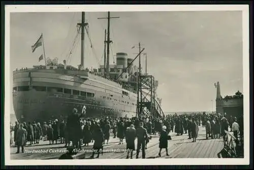 Foto AK Cuxhaven Abfahrender Amerika-Dampfer Albert Ballin Hamburg 1932 gelaufen